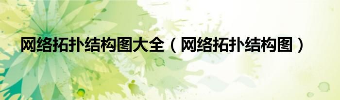 网络拓扑结构图大全（网络拓扑结构图）