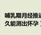 哺乳期月经推迟多久能测出怀孕（月经推迟多久能测出怀孕）
