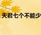 夫君七个不能少苏沫莎著（夫君七个不能少）