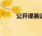 公开课英语怎么说（公开课英语）