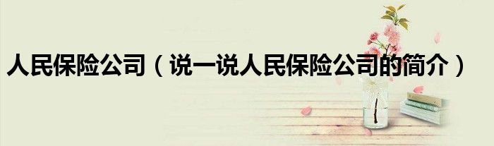 人民保险公司（说一说人民保险公司的简介）