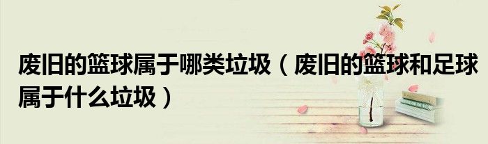 废旧的篮球属于哪类垃圾（废旧的篮球和足球属于什么垃圾）