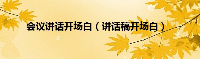 会议讲话开场白（讲话稿开场白）