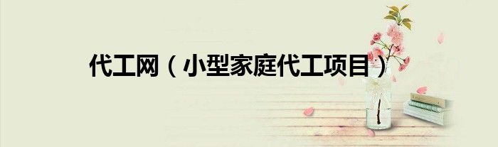 代工网（小型家庭代工项目）