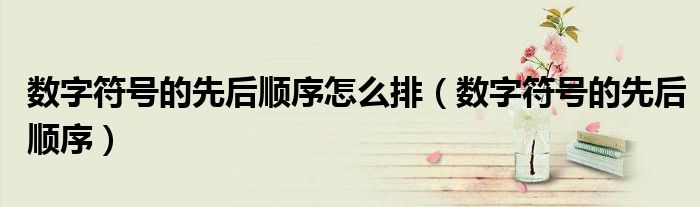数字符号的先后顺序怎么排（数字符号的先后顺序）