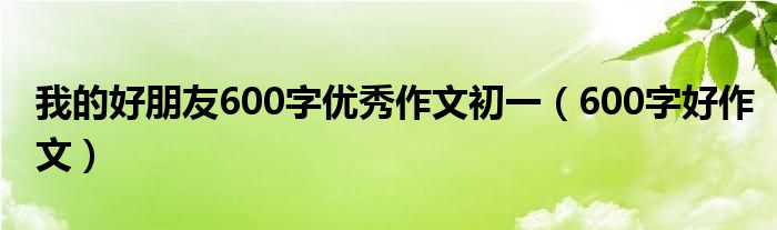我的好朋友600字优秀作文初一（600字好作文）
