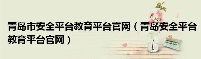 青岛市安全平台教育平台官网（青岛安全平台教育平台官网）
