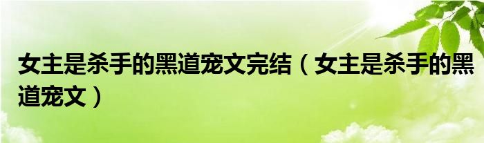 女主是杀手的黑道宠文完结（女主是杀手的黑道宠文）