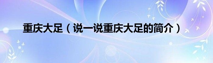 重庆大足（说一说重庆大足的简介）