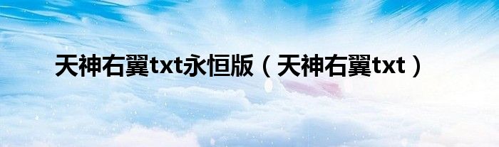 天神右翼txt永恒版（天神右翼txt）