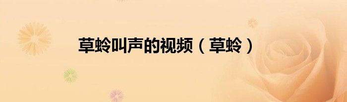 草蛉叫声的视频（草蛉）