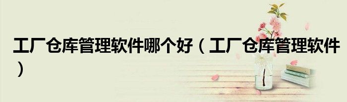 工厂仓库管理软件哪个好（工厂仓库管理软件）