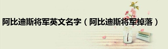 阿比迪斯将军英文名字（阿比迪斯将军掉落）