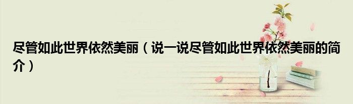 尽管如此世界依然美丽（说一说尽管如此世界依然美丽的简介）