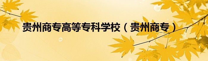 贵州商专高等专科学校（贵州商专）