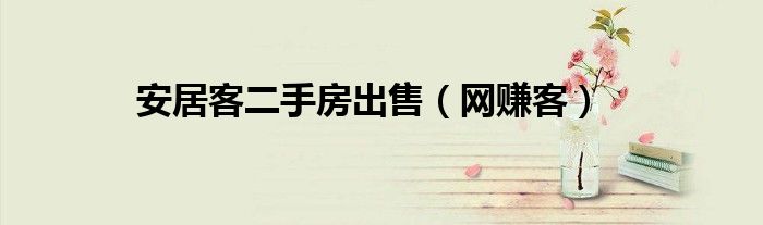 安居客二手房出售（网赚客）