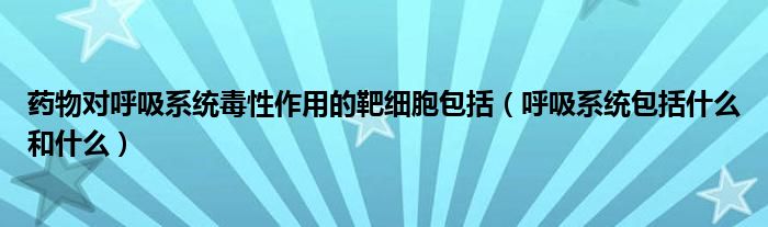 药物对呼吸系统毒性作用的靶细胞包括（呼吸系统包括什么和什么）