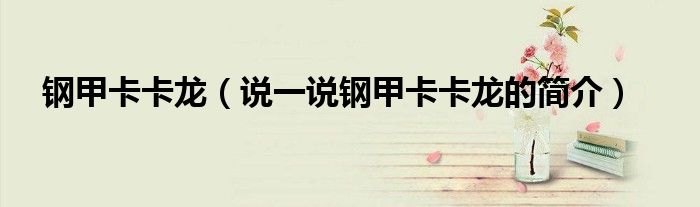 钢甲卡卡龙（说一说钢甲卡卡龙的简介）