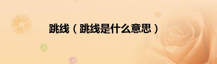 跳线（跳线是什么意思）