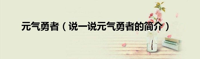 元气勇者（说一说元气勇者的简介）