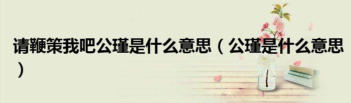 请鞭策我吧公瑾是什么意思（公瑾是什么意思）