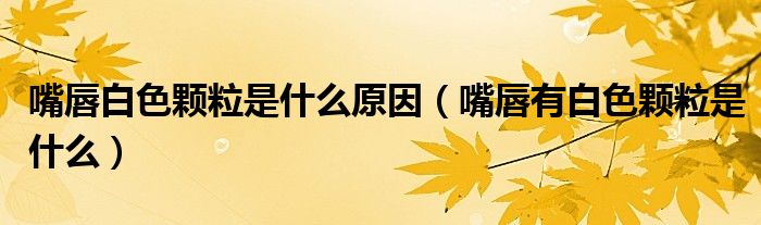 嘴唇白色颗粒是什么原因（嘴唇有白色颗粒是什么）