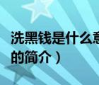 洗黑钱是什么意思（说一说洗黑钱是什么意思的简介）