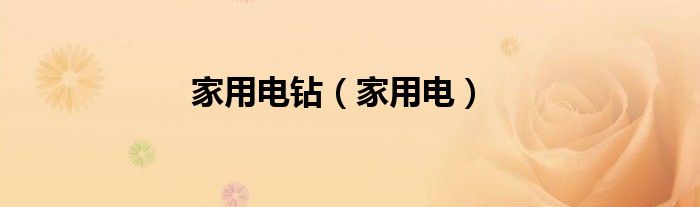 家用电钻（家用电）