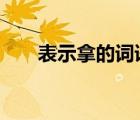 表示拿的词语2个字（表示拿的词语）