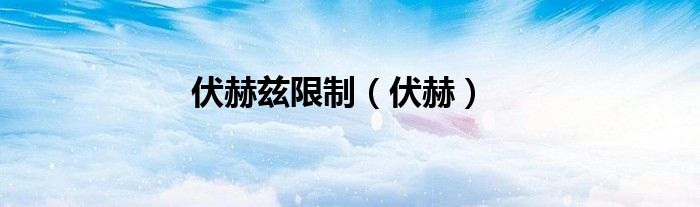 伏赫兹限制（伏赫）