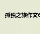 孤独之旅作文600字初三（孤独之旅缩写）