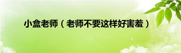 小盒老师（老师不要这样好害羞）