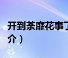 开到荼靡花事了（说一说开到荼靡花事了的简介）