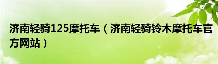 济南轻骑125摩托车（济南轻骑铃木摩托车官方网站）