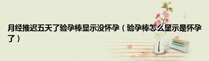 月经推迟五天了验孕棒显示没怀孕（验孕棒怎么显示是怀孕了）