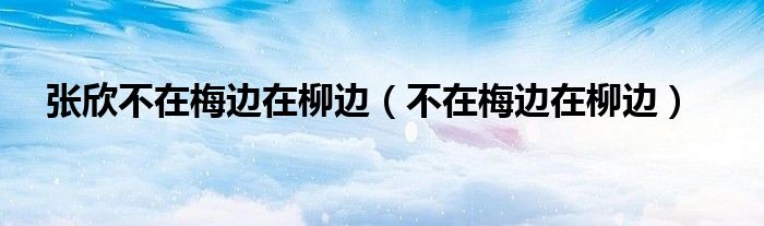 张欣不在梅边在柳边（不在梅边在柳边）
