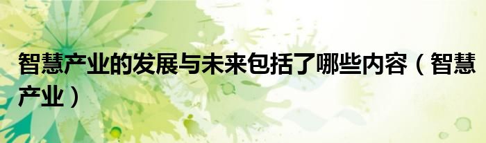 智慧产业的发展与未来包括了哪些内容（智慧产业）