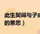 此生契阔与子成说的意思（死生契阔与子成说的意思）