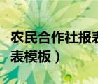 农民合作社报表模板（农民专业合作社财务报表模板）
