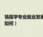 情报学专业就业发展前景如何呢（情报学专业就业发展前景如何）