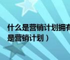 什么是营销计划拥有一个营销计划是商业成功的保证（什么是营销计划）