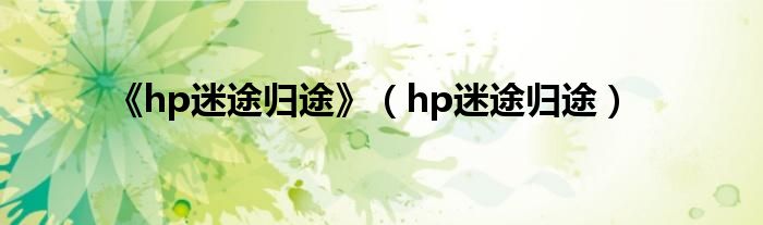 《hp迷途归途》（hp迷途归途）