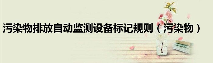 污染物排放自动监测设备标记规则（污染物）