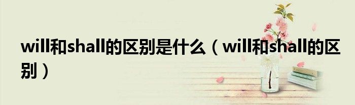 will和shall的区别是什么（will和shall的区别）