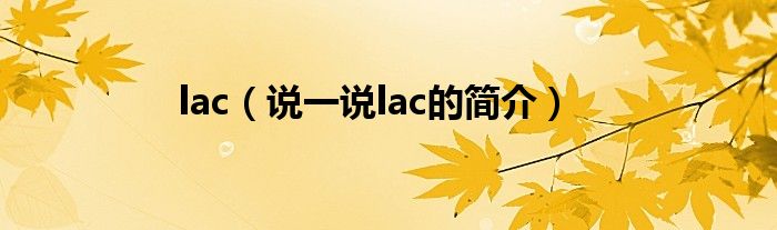 lac（说一说lac的简介）