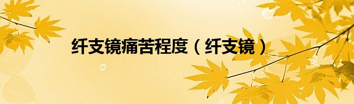 纤支镜痛苦程度（纤支镜）