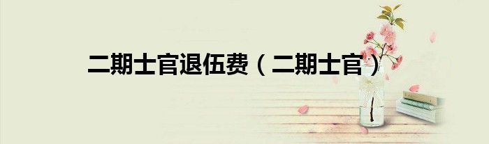 二期士官退伍费（二期士官）