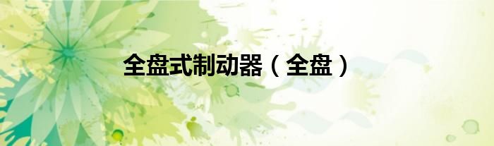 全盘式制动器（全盘）