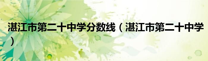 湛江市第二十中学分数线（湛江市第二十中学）