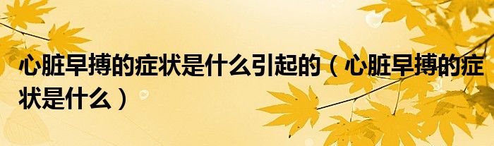 心脏早搏的症状是什么引起的（心脏早搏的症状是什么）